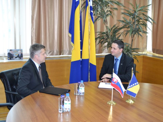 Predsjedavajući Predstavničkog doma dr. Denis Bećirović primio u nastupnu posjetu novoimenovanog ambasadora Republike Slovačke u BiH